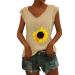 Short Sleeve T Shirts Clothing Woman T-Shirt Casual Black Clothing Top Women's Floral Pattern for Women Crop Tops Shirt Shirts Top Women's Summer Tank Top 5-yellow L