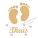 Pr nom pied coeurs personnalis patch paillet