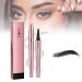 2024 New Magic Eyebrow Pencil 3D Waterproof Microblading Eyebrow Pen 4 Tip Microblade Eyebrow Pen Long-Lasting Natural Fine Stroke Eyebrow Pen (Black)