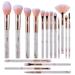 16PCs Marble Makeup Brushes Set Premium Synthetic Face Eye Lip Make Up Brush Kits for Foundation, Powder,Eyeshadow,Eyebrow,Eyelash,Eyeliner,Blending,Concealer,Contour,Highlight (Pink)…