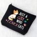 Cat Gifts Make-Up Bag | Just A Girl Who Loves Cats | Perfect Cosmetic Bag for Cat Lovers | Ideal Gifts for Women & Cat Owners | Black Cat Travel Bag - Buy Online on GoSupps.com