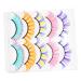 Didiseaon 5 Pairs Colored False Eyelashes Women Eyelashes Fake Lashes Natural False Lashes Wispy Colored Eyelashes Makeup Accessories Makeup Tools for Women Fake Eyelashes Curly Eyelashes