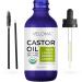 velona USDA Certified Organic Castor Oil - 2 oz | Stimulate Growth Eyelashes  Eyebrows  Hair | Cold pressed  Natural Oil  USP Grade | Hexane Free  Lash Boost Serum  Caster | Starter Kit  Organic Castor Oil 2oz