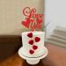 Cyodoos 1 PCS Valentine's Day Cake Topper glitter Love You Cupcake Picks for Valentine's Day Theme Wedding Party Cake Decorations Supplies Red - Buy Online on GoSupps.com