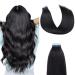 AGMITY Tape in Hair Extensions 100% Real Human Hair Jet Black 14 inches 20pcs 40Gram Invisible Straight Thick Remy Tape in Hair Extensions Human Hair(14 inches #1 Jet Black) 14 inch #1 Jet Black