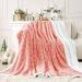 Sherpa Queen Size Pink Throw Blanket 90x90 - Cozy & Soft Fleece Blanket for Couch, Sofa, Bed - Reversible & Fluffy - Plush Brushed Finish - Buy Online on GoSupps.com