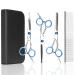 Nobleza dog cup set professional dogs gap rounders with security tip 4 in1 stainless steel fur shear dogs including effilration scissors straight scissors curved scissors for dog cat pet