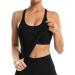 ATTRACO Ribbed Tank Top with Built-In Bra | Racerback Scoop Neck Athletic Top - Black - Large - Buy Online on GoSupps.com