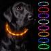 Nepfaivy Luminous Hand Hund Usb Charging - waterproof dog collar luminous with adjustable length LED collar for dogs with 3 lighting modes for safety orange silicone - orange