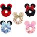 5 Pieces Mouse Ears Hair Bows  BetterJonny Sequin Velvet Scrunchies Elastic Hair Band Cute Hair Ties Ponytail Holder for Women Girls Adult Kids Christmas Party Decoration Multicolor red black gold pink blue
