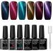 Allenbelle Magnet Gel Nail Polish Cat Eye Gel Nail Polish Soak Off UV Magetic Gel Nail Polish (with Magetic As Gift 7.3Ml) (001) Multi-color Seris