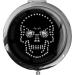 metALUm pocket mirror SKULL IN SILVER with 2x magnification #7701107