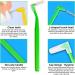SKHAOVS 40 Interdental Floss Brushes for Teeth and Gums - L Shaped Dental Brushes for Interdental Cleaning, Plaque Removal - Yellow Green - Buy Online on GoSupps.com