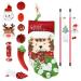 JETEHO Christmas Cat Stocking Toys,10 Pcs Cat Feather Mice Catnip Toys Set with Interactive Wand for Kitty Kitten Variety Pack, Christmas Hanging Stocking for Pet Cats
