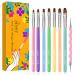 8pcs nail art brush set gel polishing nail art design pen painting dotting tools with nail gel brush double ended nail dotting pen for nail art salon diy manicure