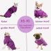 OWBB Extra Absorbent Dog Bath Towel & Cat Fast Drying Bathrobe - XL Purple Pet Coat with Adjustable Carriers for Dogs and Cats - Buy Online on GoSupps.com
