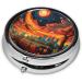 Red Clouds and Trains Portable Metal Pill Box | Mini 3-Compartment Travel Case for Small Pills - Buy Online on GoSupps.com