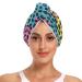 Colored Leopard Hair Towel 2 Pack Super Absorbent Hair Drying Towel Quick Dry Hair Turbans Head Towel with Button Twisty Wrap for Women Girls