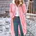 Shop Hanxiulin Oversized Plush Jacket for Women - Warm Lined Fleece Winter Coat with Hooded Comfort in Pink - Buy Online on GoSupps.com