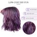 Parxitn Short Bob Wig - Natural Ombre Purple Synthetic Hair for Daily Party Halloween Cosplay - Curly Colorful Wigs for Women - Buy Online on GoSupps.com