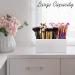 Makeup Brush Holder Organizer - 3 Slot Cosmetic Brushes Container for Vanity (White) - Buy Online on GoSupps.com