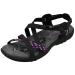 Skechers Women's Reggae Slim-Vacay Sandals 8 Black/Fuschia