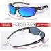 Rivbos RB833 Polarized Cycling Glasses - Lightweight UV400 Sports Sunglasses for Men & Women - Ideal for Hiking Running Golf & Fishing - 33 Black Ice Blue Lens - Buy Online on GoSupps.com