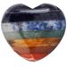 Nupuyai Chakra Heart Palm Worry Stone for Chakra Reiki Healing Crystal Love Stone for Home Decoration 45mm 09-multicolour/7 Chakra/45x40mm