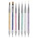 7 PCS Nail Art Point Drill Drawing Brush Pen Double Ended Dotting Painting Pens Acrylic UV Gel Nail Art Brushes Pen for Nail Art Tips Builder and Nail Painting