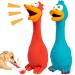XFly 2 piece of rubber screaming chicken toys dog toys rubber screaming chicken yellow squeaky decompression Small toys to clean the teeth (red + blue) red + blue 20cm