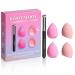 KOOLMOOL Makeup Sponge & Concealer Brush Set 4 High-definition makeup sponges for foundation 1 concealer brush - Latex-Free sponges for foundation Concealer Brush for Concealing Blending Buffing.