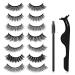 Canvalite 3D Cat Eye False Eyelashes Set - 7 Pairs Reusable Faux Mink Lashes with Tweezers | Perfect for Glam Looks - Buy Online on GoSupps.com