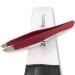 Tweezers Surgical Grade Stainless Steel - Slant Tip for Expert Eyebrow Shaping and Facial Hair Removal with Protective Pouch - Tool for Men and Women (Ruby Red)