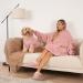 OHS Fleece Dog Hoodie Sherpa Lined Reversible Cosy Pet Clothing - Large Blush Pink - Buy Online on GoSupps.com