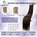 LAAVOO Dark Brown Sew-In Hair Extensions - 100g Remy Human Hair 50cm #4 - Buy Online on GoSupps.com