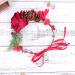 Beaupretty Christmas Hair Wreath Headdress - Natural Berries Rose Flowers & Leaves | Adjustable Band for Women - Buy Online on GoSupps.com