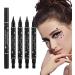 Black Liquid Eyeliner Double Head 2 in 1 Black Liquid Eyeliner Stamp - Waterproof Non-Smudging Eye Makeup Cosmetic for Women Girls Masquerade Halloween Daily Use - Buy Online on GoSupps.com