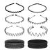 Lurrose 6pcs Metal Hair Band Men Women Comb Headbands&2pcs Sport Headbands Sweatband Unisex Hair Bands Wavy Hair Hoop for Home Outdoor Sport and Yoga