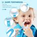 2pcs Kids U-Shaped Silicone Toothbrush Set for Whole Mouth Cleaning - Blue | Ages 2-12 - Buy Online on GoSupps.com