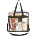 Clear Stadium Security Approved Tote Bag - Black | Ideal for Work, Beach, Makeup & Cosmetics - Buy Online on GoSupps.com
