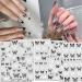 6 Sheets Butterfly Nail Stickers Decals Self-Adhesive Black White Butterflies Nail Art Stickers Nail Art Supplies Designs Kit for DIY Nail Tips Decoration