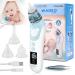 Wadeo baby nasal sucker electrically nasal aspirator rechargeable USB charging LCD screen with 5 suction thicknesses and 3 silicone peaks nose cleaners for newborns infants and toddlers 5 suction levels with LCD screen and LED lights