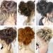 FDEETY Messy Bun Hair Piece Rubber Band Wavy Curly Hair Chignon in Hairpieces Tousled Updo Hair Bun Synthetic Hair Ponytail for Women Girls (Brilliant Brown) - Buy Online on GoSupps.com