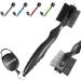 Golf Club Brush & Groove Cleaner 2-in-1 | Retractable Zip-line & Sharp Pick | Metal Buckle | Nylon & Wire Bristles | Black Upgraded - Buy Online on GoSupps.com
