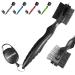Golf Club Brush and Golf Club Groove Cleaner 2 in 1, 2ft Retractable Zip-line Metal Buckle and Retractable Sharp Pick, Multifunctional Brush Head with Nylon and Wire Bristles Black Upgraded