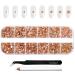 Beadsland Rhinestones for Makeup 8 Sizes 2500pcs Champagne Flatback Rhinestones Eye Gems for Nails Crafts with Tweezers and Wax Pencil Light Peach SS4-SS30