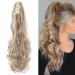 Claw on ponytail clip in Extensions hair extension clip in ponytail hair part one piece hair part like real hair 60cm wavy sandy blonde & bleach blonde 60 cm sandy blonde & bleaching blonde