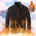 Men's XXL Black Fleece Plush Jacket - Warm Fluffy & Windproof Outdoor Coat with Hood - Buy Online on GoSupps.com
