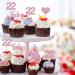 MonMon & Craft Feeling 22 Cupcake Toppers - 22nd Birthday Sign/Twenty-two Cupcake Toppers/Anniversary Dessert Decor/Cheers to 22 Years Party Decorations Pink Glitter - 24 Pcs - Buy Online on GoSupps.com