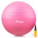 Exercise Ball Yoga Ball, Thick Anti-Slip Pilates Ball for Pregnancy Birthing, Workout and Core Training, Anti-Burst Fitness Ball with Air Pump, Suitable for Home Gym Office 18 IN Pink